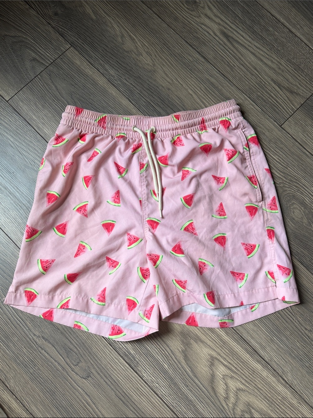 Men's Pink Watermelon-Print Swim Trunks